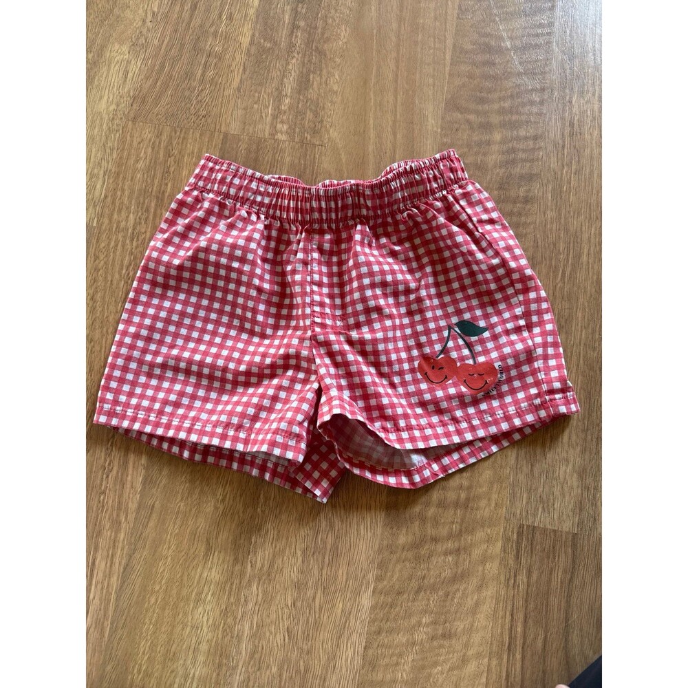 SMILEY WORLD cherry gingham girls lounge shorts